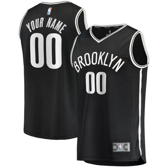 Brooklyn Nets Fanatics Youth Fast Break Custom Replica Jersey Black - Icon Edition Official NBA Team Apparel Basketball Fan Gear