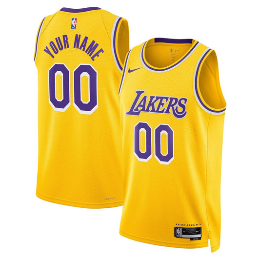 Los Angeles Lakers Nike Unisex Swingman Custom Jersey Gold - Icon Edition Official NBA Team Apparel Basketball Fan Gear