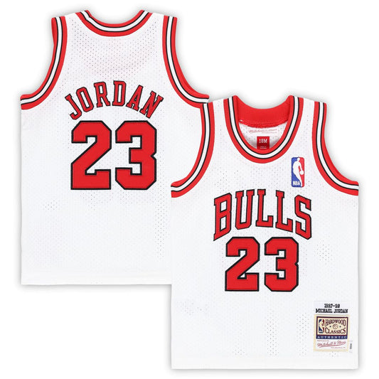 Michael Jordan Chicago Bulls Mitchell & Ness Infant 1997/98 Hardwood Classics Authentic Jersey - White Official NBA Team Apparel Basketball Fan Gear