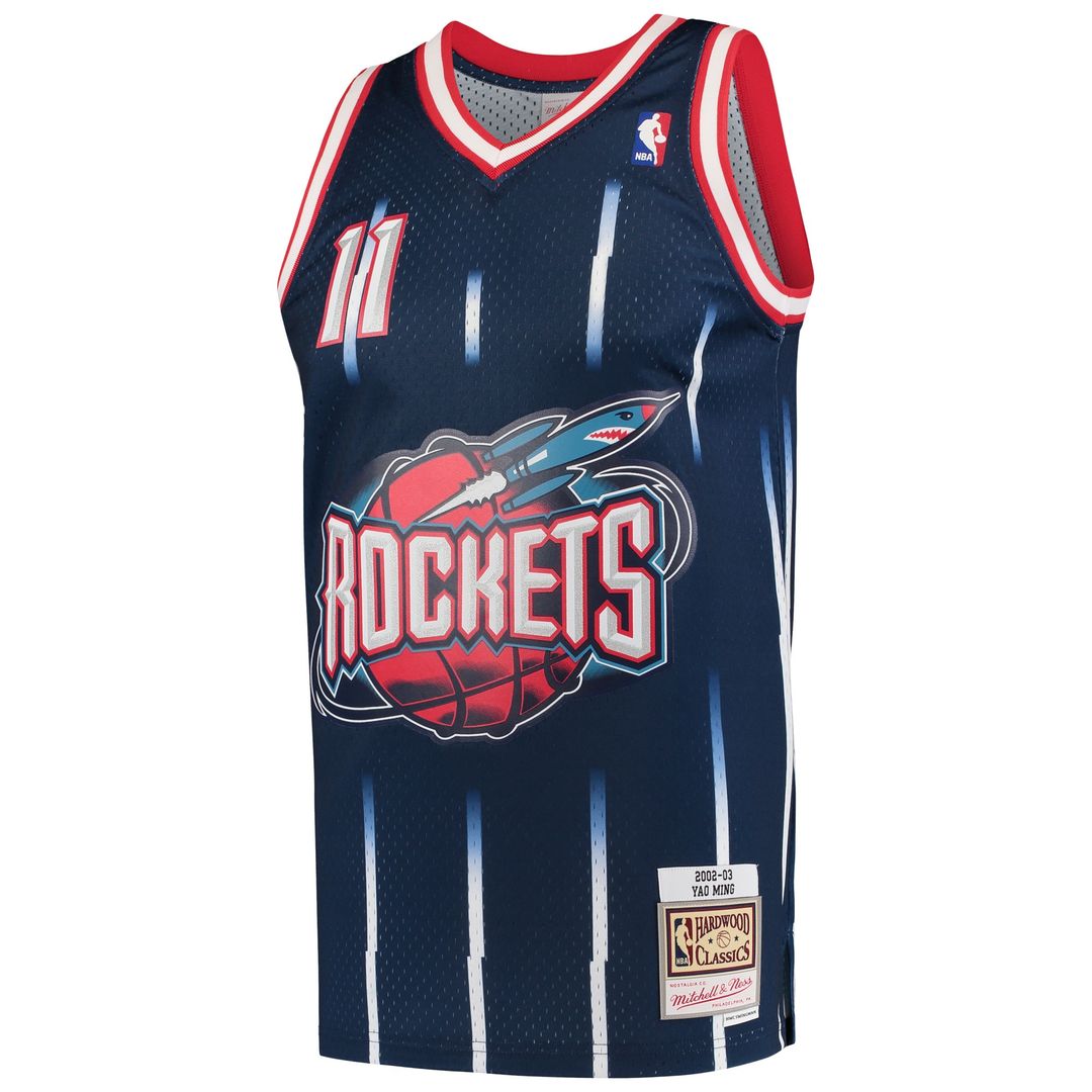 Yao Ming Houston Rockets Mitchell & Ness 2002/03 Hardwood Classics Swingman Jersey - Navy Official NBA Team Apparel Basketball Fan Gear