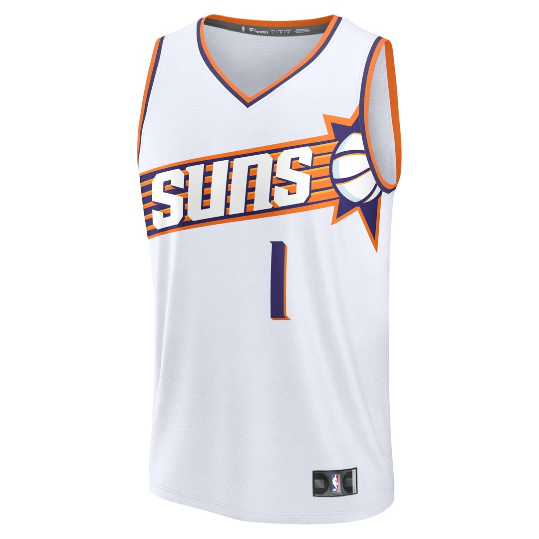 Devin Booker Phoenix Suns Fanatics Fast Break Replica Player Jersey - Association Edition - White Official NBA Team Apparel Basketball Fan Gear
