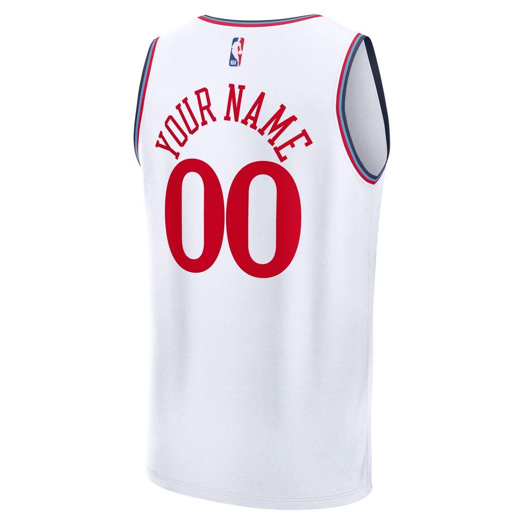 LA Clippers Fanatics Youth Fast Break Custom Replica Jersey - White - Association Edition Official NBA Team Apparel Basketball Fan Gear