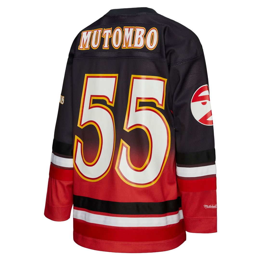 Dikembe Mutombo Atlanta Hawks Mitchell & Ness Unisex Maxxed Out Fashion Hockey Jersey - Red Official NBA Team Apparel Basketball Fan Gear