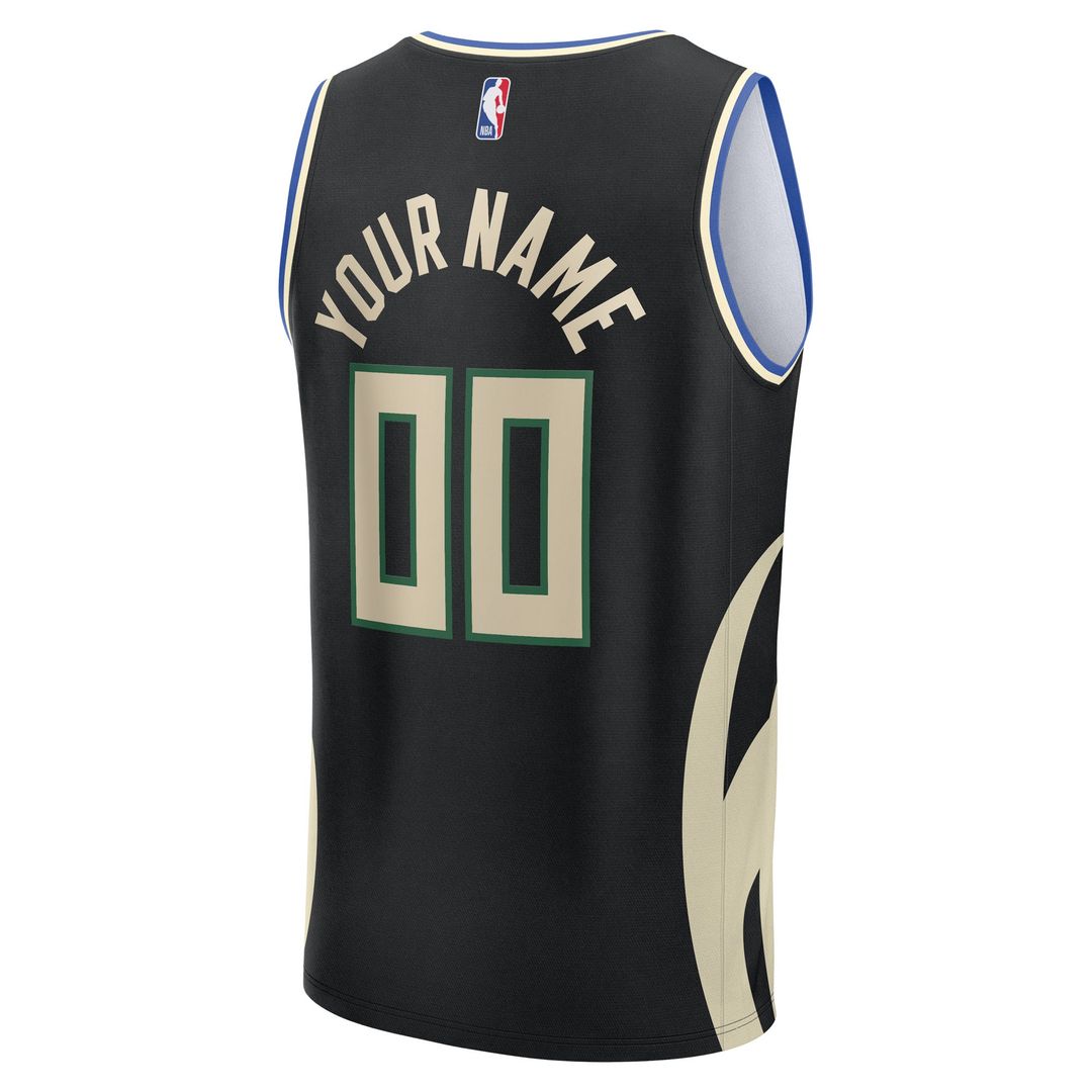 Milwaukee Bucks Fanatics Youth Fast Break Custom Replica Jersey - White - Association Edition Official NBA Team Apparel Basketball Fan Gear