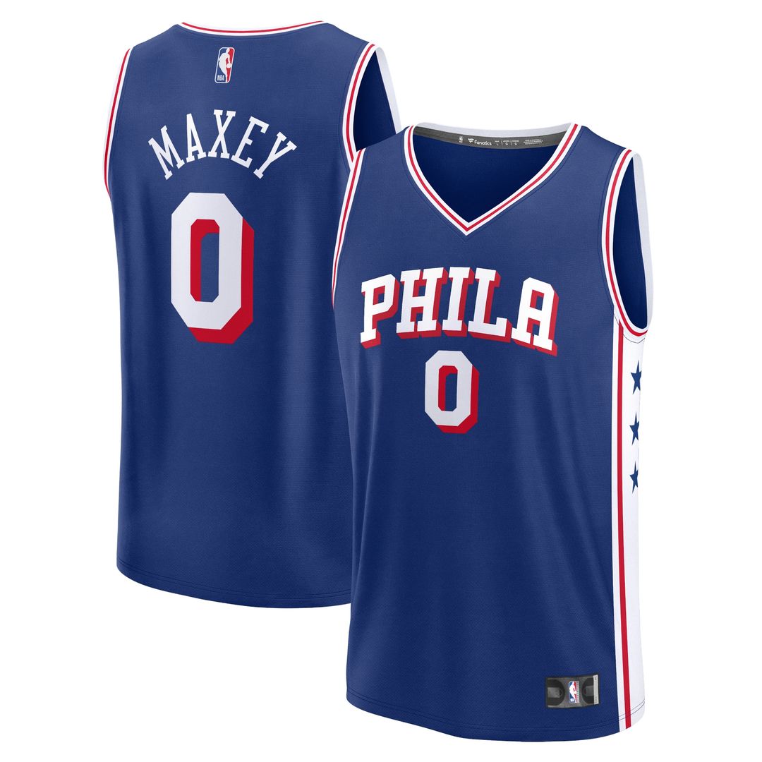 Tyrese Maxey Philadelphia 76ers Fanatics Fast Break Replica Jersey - Icon Edition - Royal Official NBA Team Apparel Basketball Fan Gear