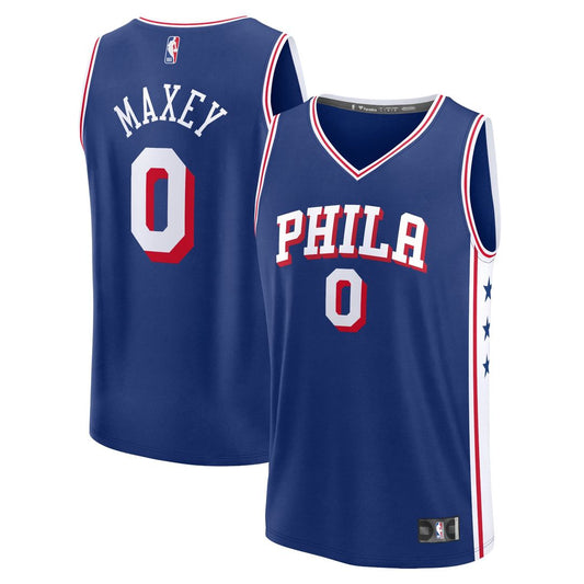 Tyrese Maxey Philadelphia 76ers Fanatics Fast Break Replica Jersey - Icon Edition - Royal Official NBA Team Apparel Basketball Fan Gear