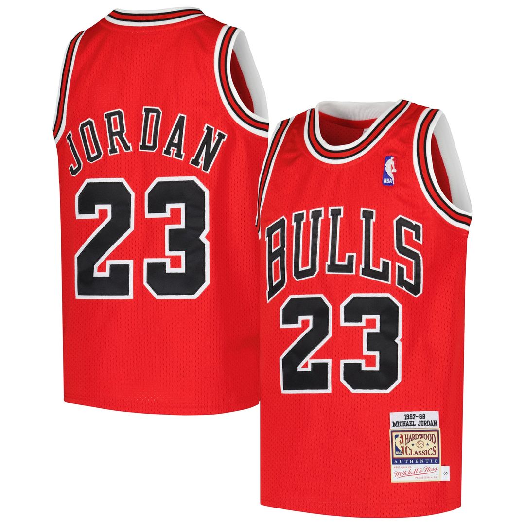 Michael Jordan Chicago Bulls Mitchell & Ness Youth Hardwood Classics 1997/98 Authentic Jersey - Red Official NBA Team Apparel Basketball Fan Gear