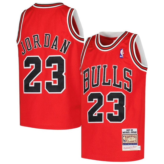 Michael Jordan Chicago Bulls Mitchell & Ness Youth Hardwood Classics 1997/98 Authentic Jersey - Red Official NBA Team Apparel Basketball Fan Gear