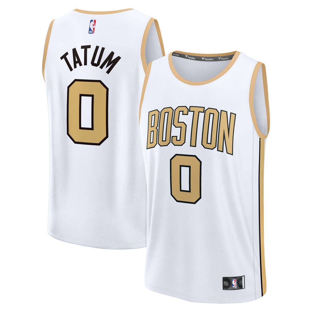 Jayson Tatum Boston Celtics Fanatics Youth 2025/26 City Edition Fast Break Jersey - White Official NBA Team Apparel Basketball Fan Gear