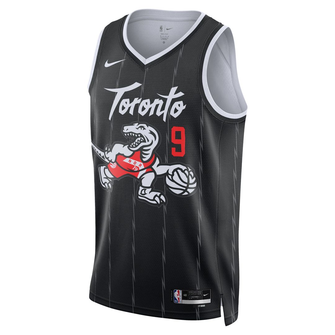 RJ Barrett Toronto Raptors Nike Unisex 2025/26 Swingman Jersey - Black - City Edition Official NBA Team Apparel Basketball Fan Gear