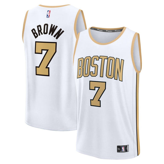 Jaylen Brown Boston Celtics Fanatics 2025/26 City Edition Fast Break Jersey - White Official NBA Team Apparel Basketball Fan Gear