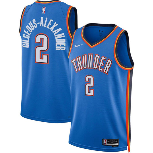 Shai Gilgeous-Alexander Oklahoma City Thunder Nike Unisex Swingman Jersey - Icon Edition - Blue Official NBA Team Apparel Basketball Fan Gear