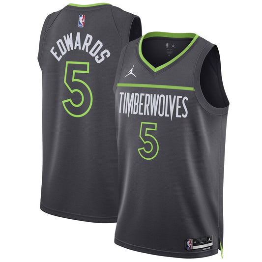 Anthony Edwards Minnesota Timberwolves Jordan Brand Unisex Swingman Jersey - Statement Edition - Charcoal Official NBA Team Apparel Basketball Fan Gea