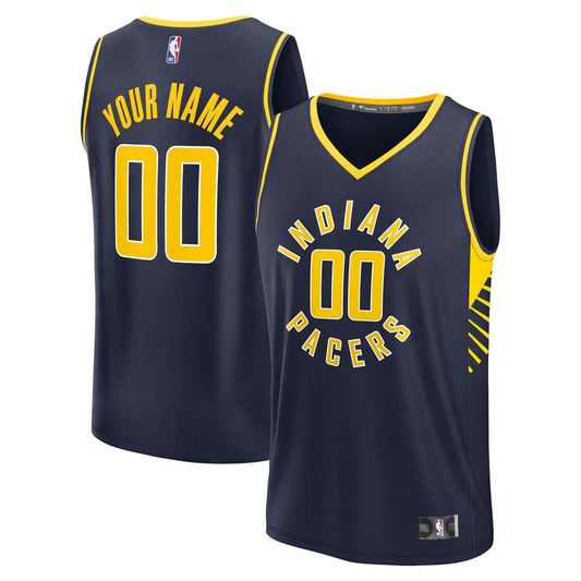 Indiana Pacers Fanatics Fast Break Custom Jersey - Icon Edition - Navy Official NBA Team Apparel Basketball Fan Gear