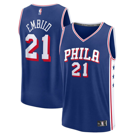 Joel Embiid Philadelphia 76ers Fanatics Fast Break Replica Player Jersey - Icon Edition - Royal Official NBA Team Apparel Basketball Fan Gear