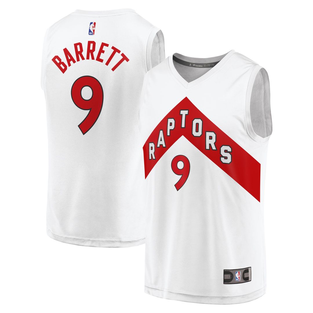 RJ Barrett Toronto Raptors Fanatics Fast Break Player Jersey - Association Edition - White Official NBA Team Apparel Basketball Fan Gear