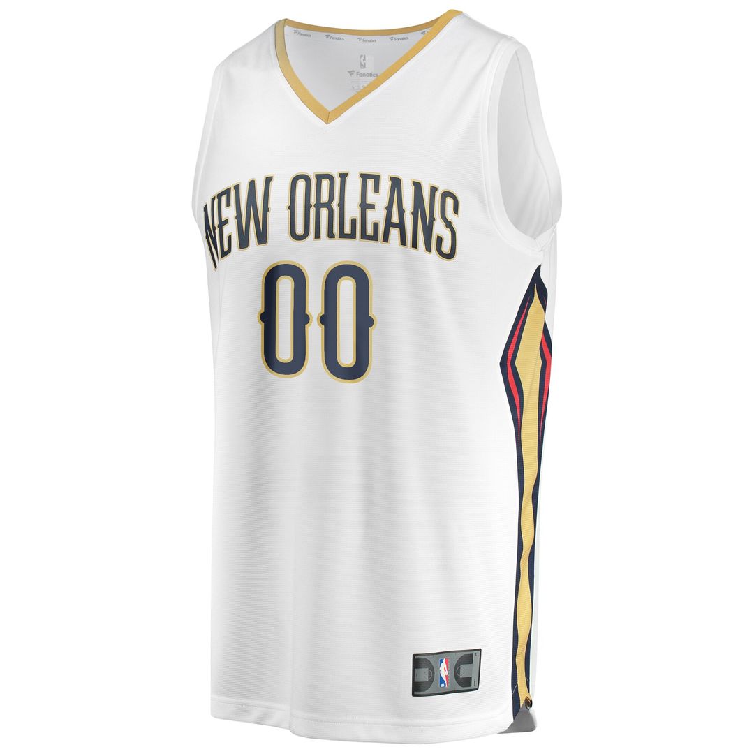 New Orleans Pelicans Fanatics Unisex Custom Fast Break Jersey - Association Edition - White Official NBA Team Apparel Basketball Fan Gear