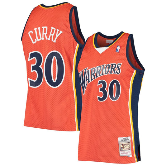 Stephen Curry Golden State Warriors Mitchell & Ness Hardwood Classics Swingman Jersey - Orange Official NBA Team Apparel Basketball Fan Gear