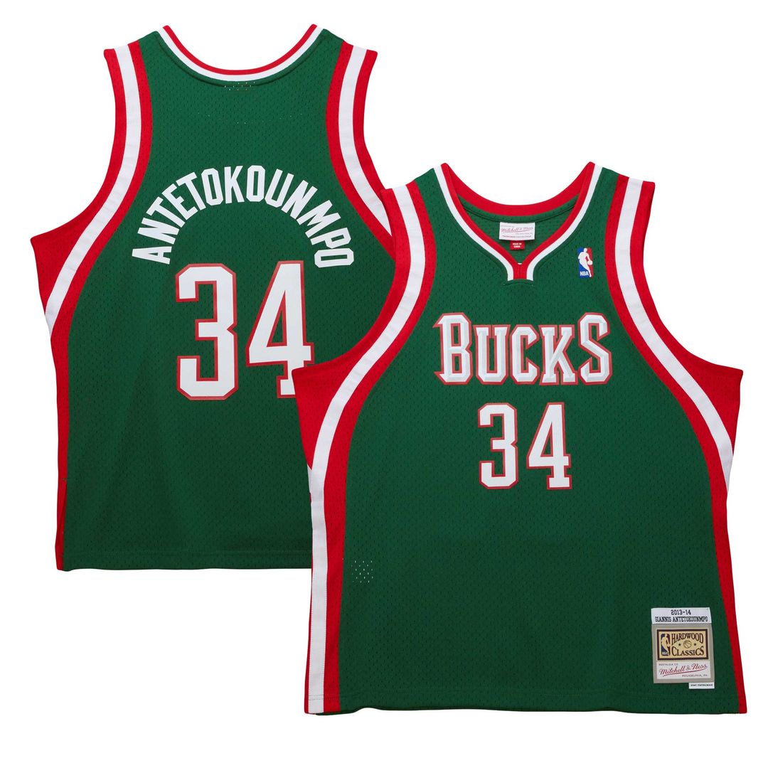 Giannis Antetokounmpo Milwaukee Bucks Mitchell & Ness 2014/15 Hardwood Classics Swingman Jersey - Red Official NBA Team Apparel Basketball Fan Gear