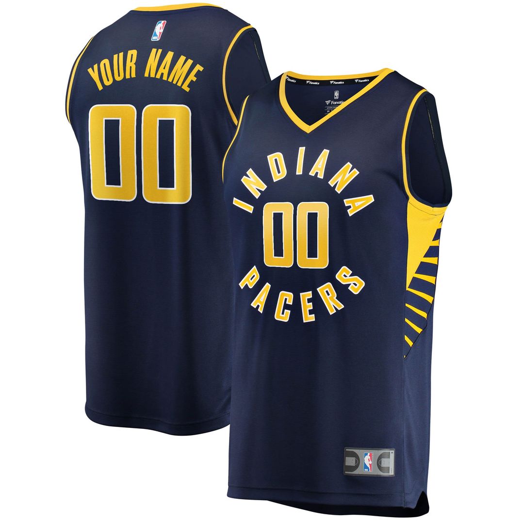 Indiana Pacers Fanatics Youth Fast Break Custom Replica Jersey Navy - Icon Edition Official NBA Team Apparel Basketball Fan Gear