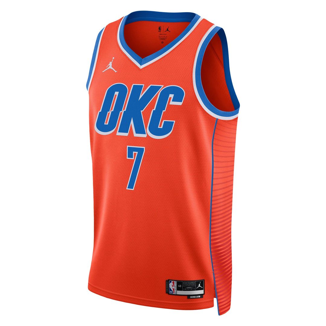 Chet Holmgren Oklahoma City Thunder Jordan Brand Unisex Swingman Jersey - Statement Edition - Orange Official NBA Team Apparel Basketball Fan Gear