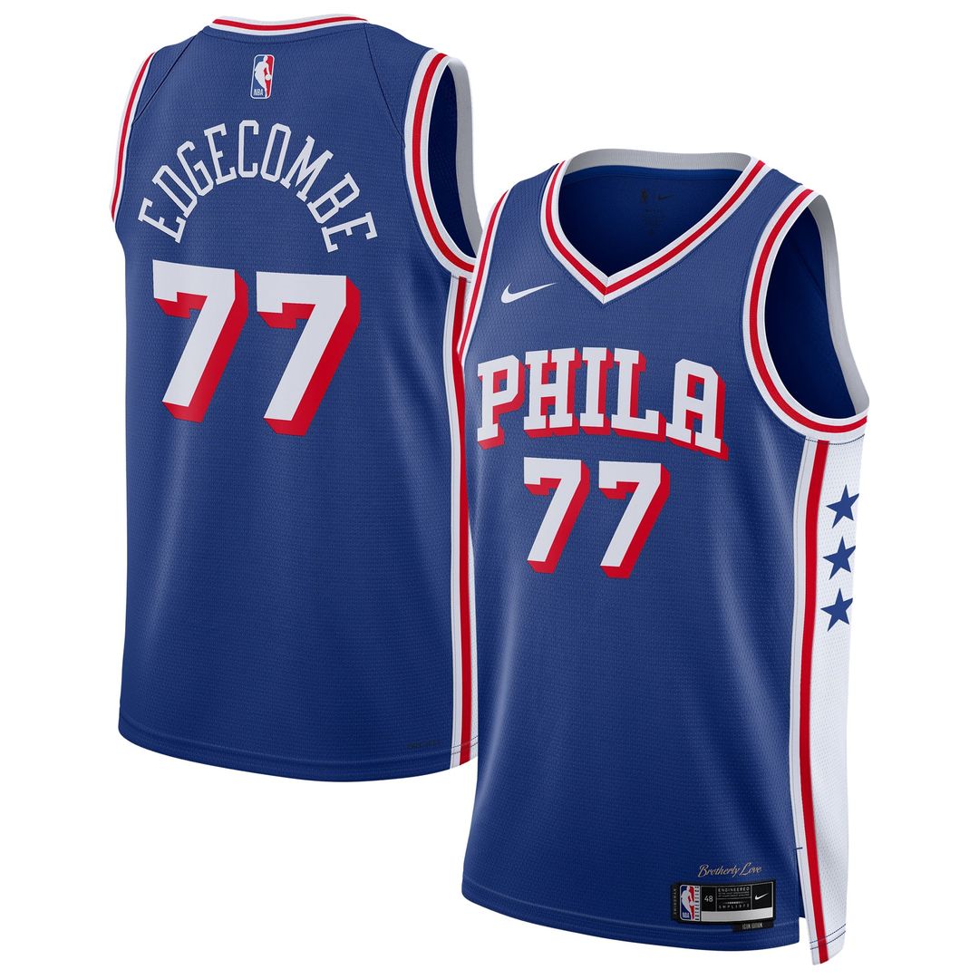 VJ Edgecombe Philadelphia 76ers Nike Unisex Swingman Jersey - Icon Edition - Royal Official NBA Team Apparel Basketball Fan Gear