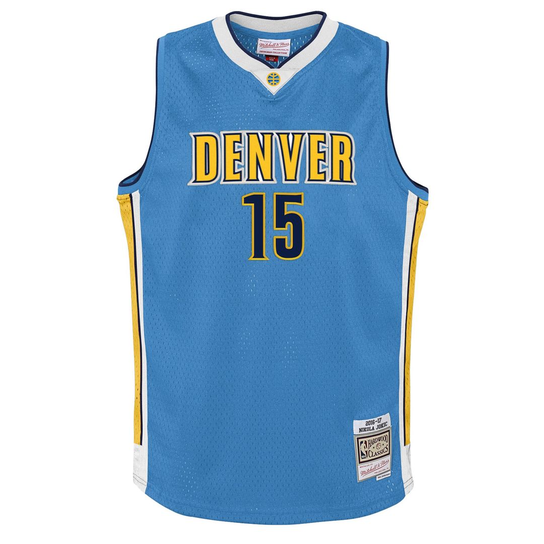 Nikola Jokic Denver Nuggets Mitchell & Ness Youth 2016/17 Hardwood Classics Swingman Jersey - Light Blue Official NBA Team Apparel Basketball Fan Gear