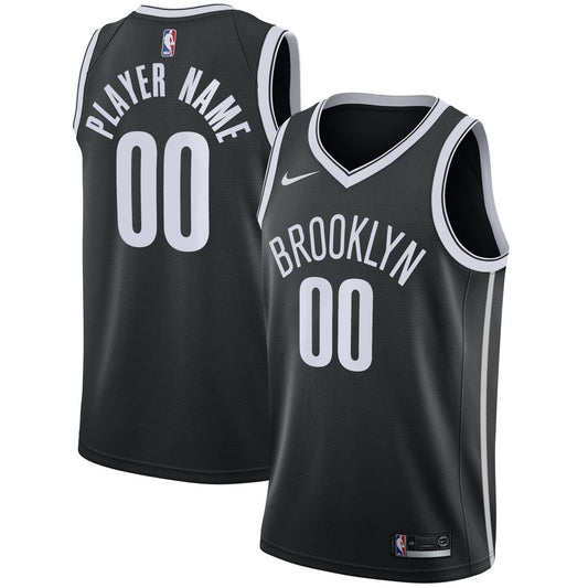 Brooklyn Nets Nike 2020/21 Swingman Custom Jersey - Icon Edition - Black Official NBA Team Apparel Basketball Fan Gear