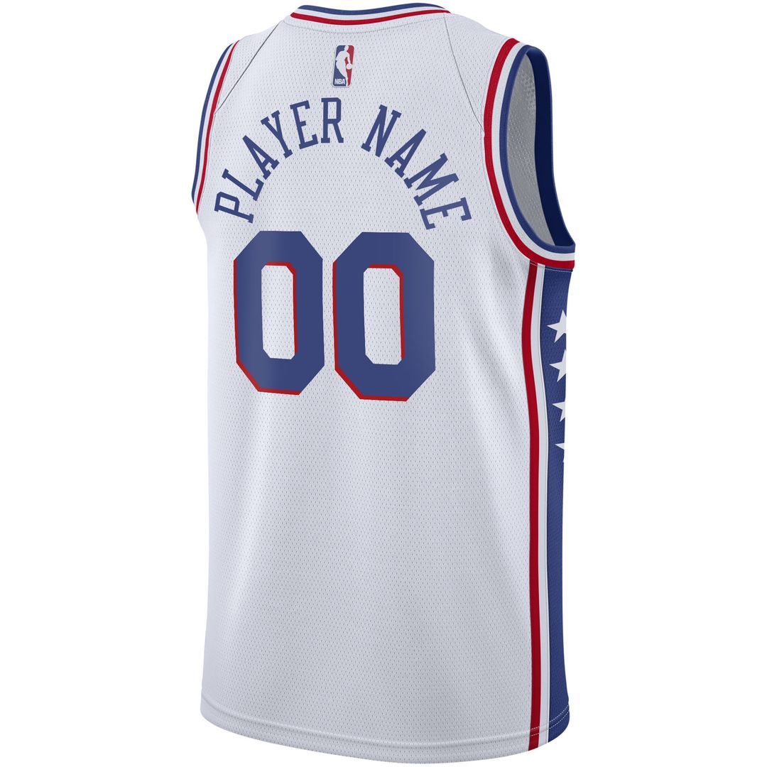 Philadelphia 76ers Nike 2020/21 Swingman Custom Jersey - Association Edition - White Official NBA Team Apparel Basketball Fan Gear
