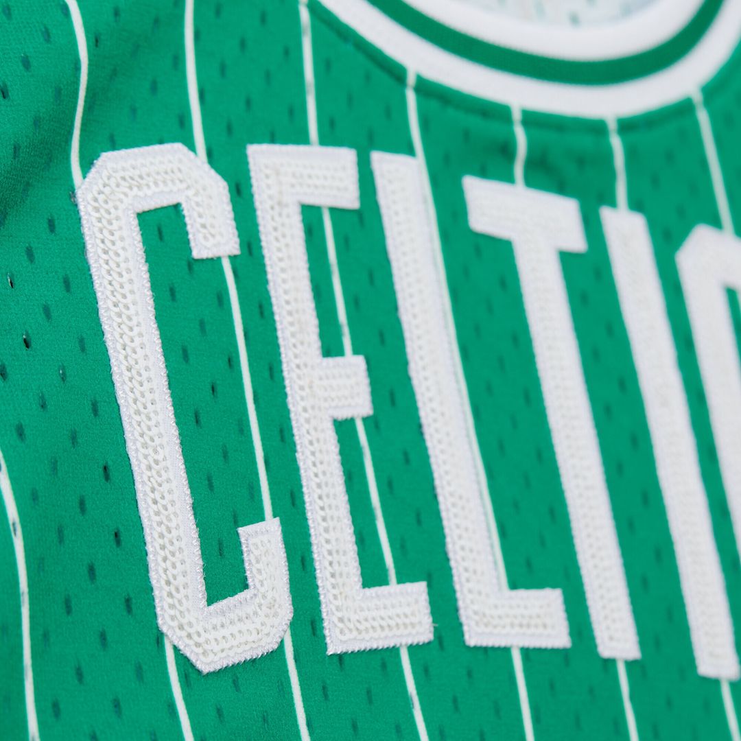 Larry Bird Boston Celtics Mitchell & Ness x DANNIJO Women's Fashion Cropped Basketball Jersey - Kelly Green Official NBA Team Apparel Basketball Fan G