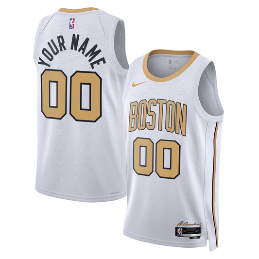 Boston Celtics Nike Unisex 2025/26 City Edition Swingman Custom Jersey - White Official NBA Team Apparel Basketball Fan Gear