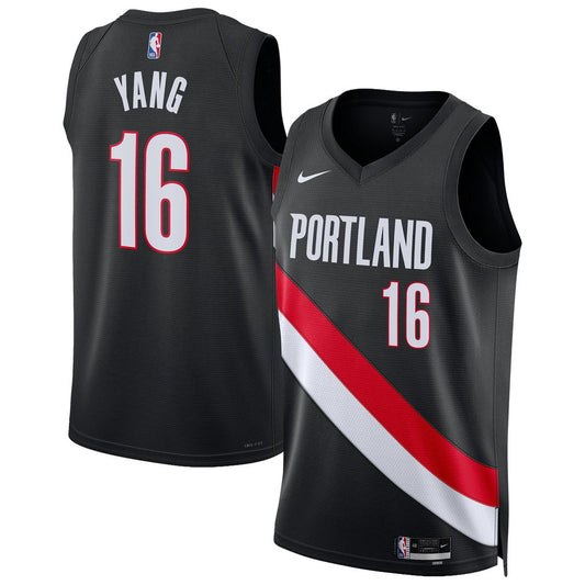 Yang Hansen Portland Trail Blazers Nike Unisex Swingman Jersey - Icon Edition - Black Official NBA Team Apparel Basketball Fan Gear