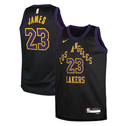 LeBron James Los Angeles Lakers Nike Youth 2025/26 City Edition Swingman Jersey - Black Official NBA Team Apparel Basketball Fan Gear