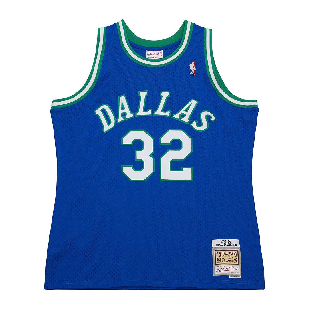 Jamal Mashburn Dallas Mavericks Mitchell & Ness 1993/94 Hardwood Classics Swingman Jersey - Blue Official NBA Team Apparel Basketball Fan Gear