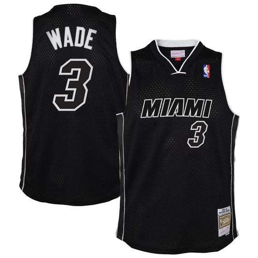 Dwyane Wade Miami Heat Mitchell & Ness Youth 2011/12 Hardwood Classics Swingman Alternate Jersey - Black Official NBA Team Apparel Basketball Fan Gear