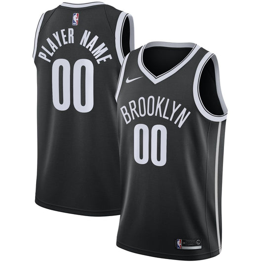 Brooklyn Nets Nike Swingman Custom Jersey Black - Icon Edition Official NBA Team Apparel Basketball Fan Gear