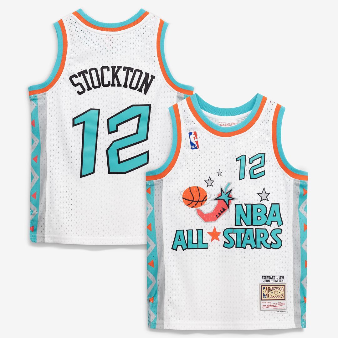 John Stockton 1996 NBA All-Star Game Mitchell & Ness Youth Hardwood Classics Swingman Jersey - White Official NBA Team Apparel Basketball Fan Gear