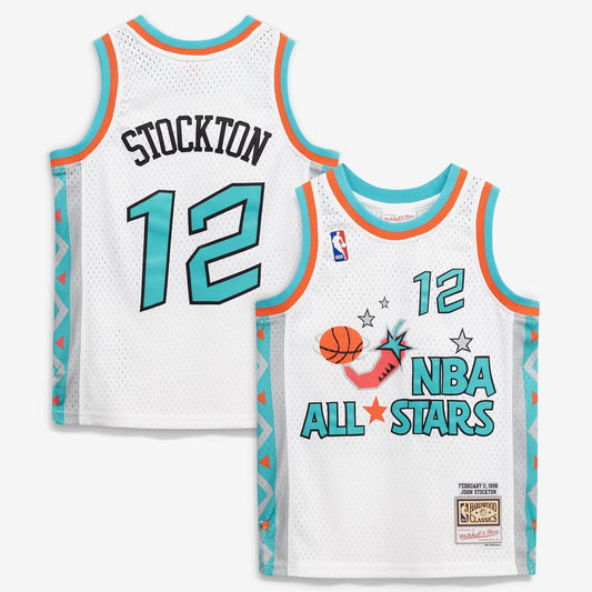 John Stockton 1996 NBA All-Star Game Mitchell & Ness Youth Hardwood Classics Swingman Jersey - White Official NBA Team Apparel Basketball Fan Gear