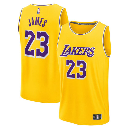 LeBron James Los Angeles Lakers Fanatics Fast Break Replica Jersey - Icon Edition - Gold Official NBA Team Apparel Basketball Fan Gear