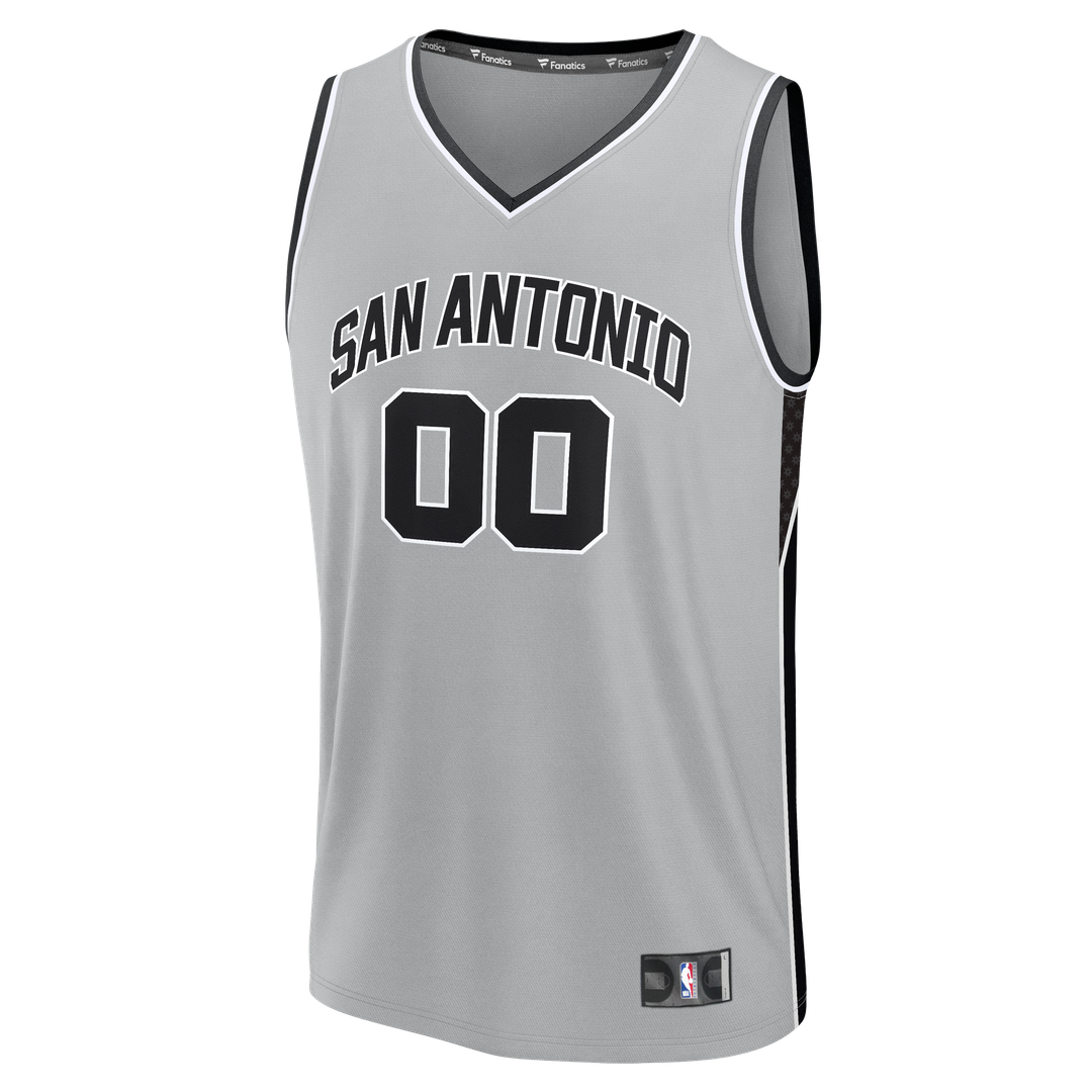 San Antonio Spurs Fanatics Youth Fast Break Custom Jersey - Statement Edition - Silver Official NBA Team Apparel Basketball Fan Gear
