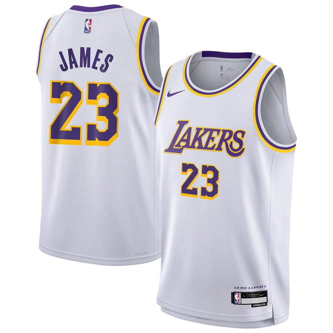 LeBron James Los Angeles Lakers Nike Youth Swingman Jersey - Association Edition - White Official NBA Team Apparel Basketball Fan Gear