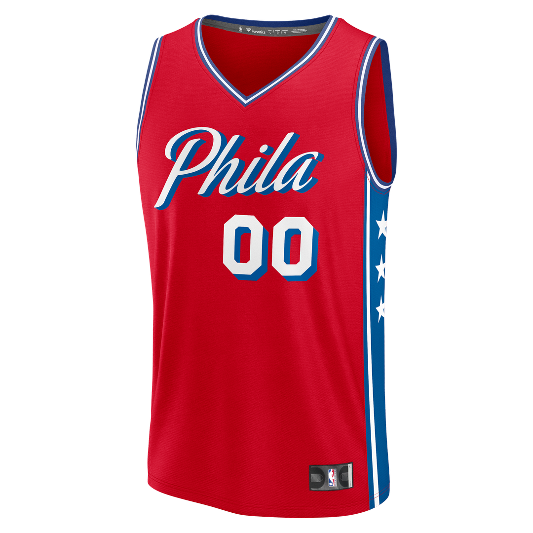 Philadelphia 76ers Fanatics Fast Break Custom Jersey - Icon Edition - Blue Official NBA Team Apparel Basketball Fan Gear