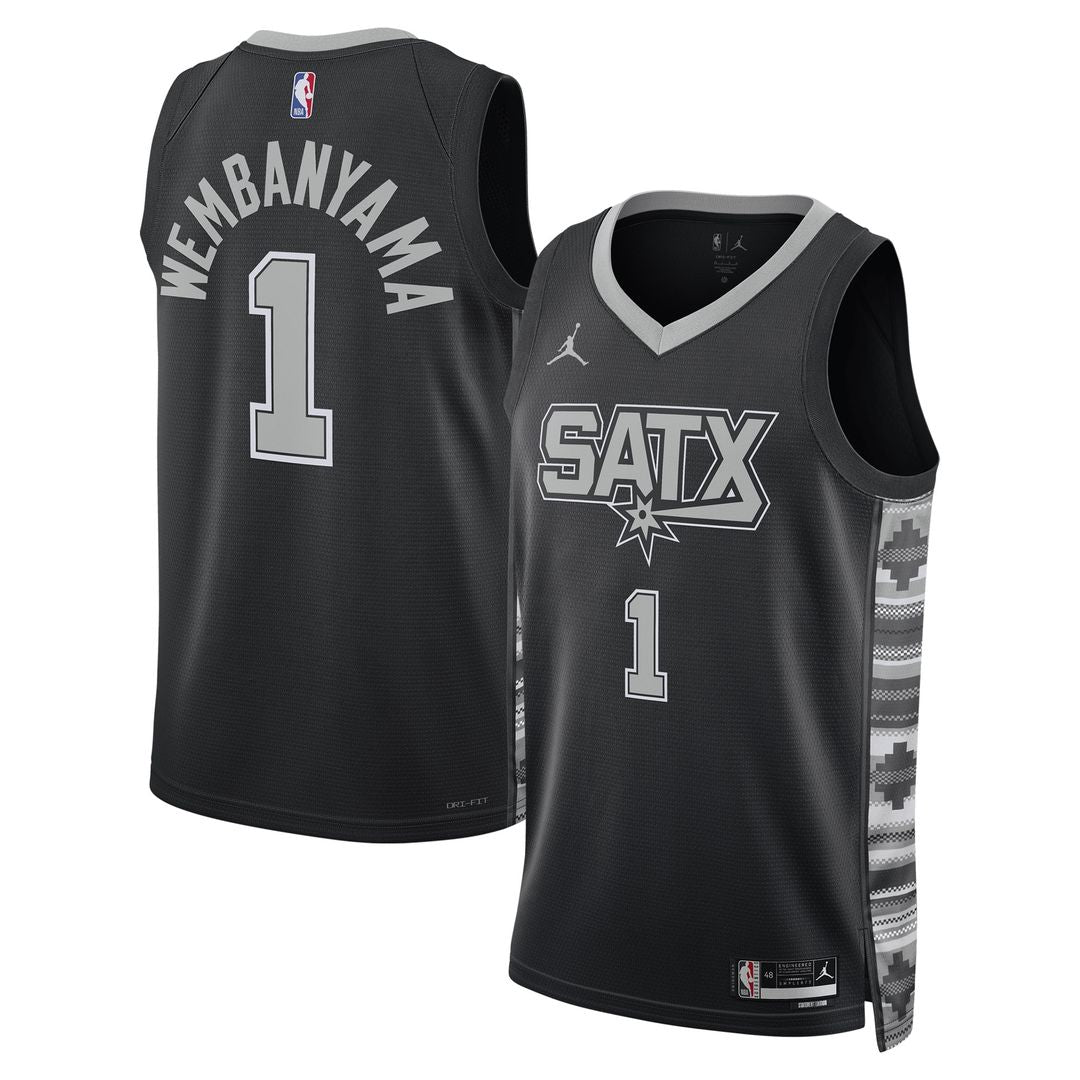 Victor Wembanyama San Antonio Spurs Jordan Brand Unisex Swingman Jersey - Statement Edition - Black Official NBA Team Apparel Basketball Fan Gear