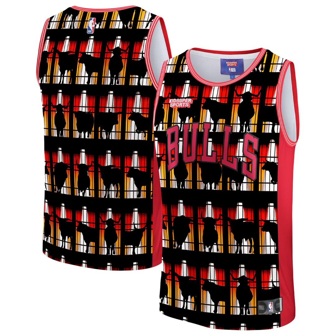Chicago Bulls NBA & KidSuper Studios by Fanatics Unisex Hometown Jersey - Red Official NBA Team Apparel Basketball Fan Gear