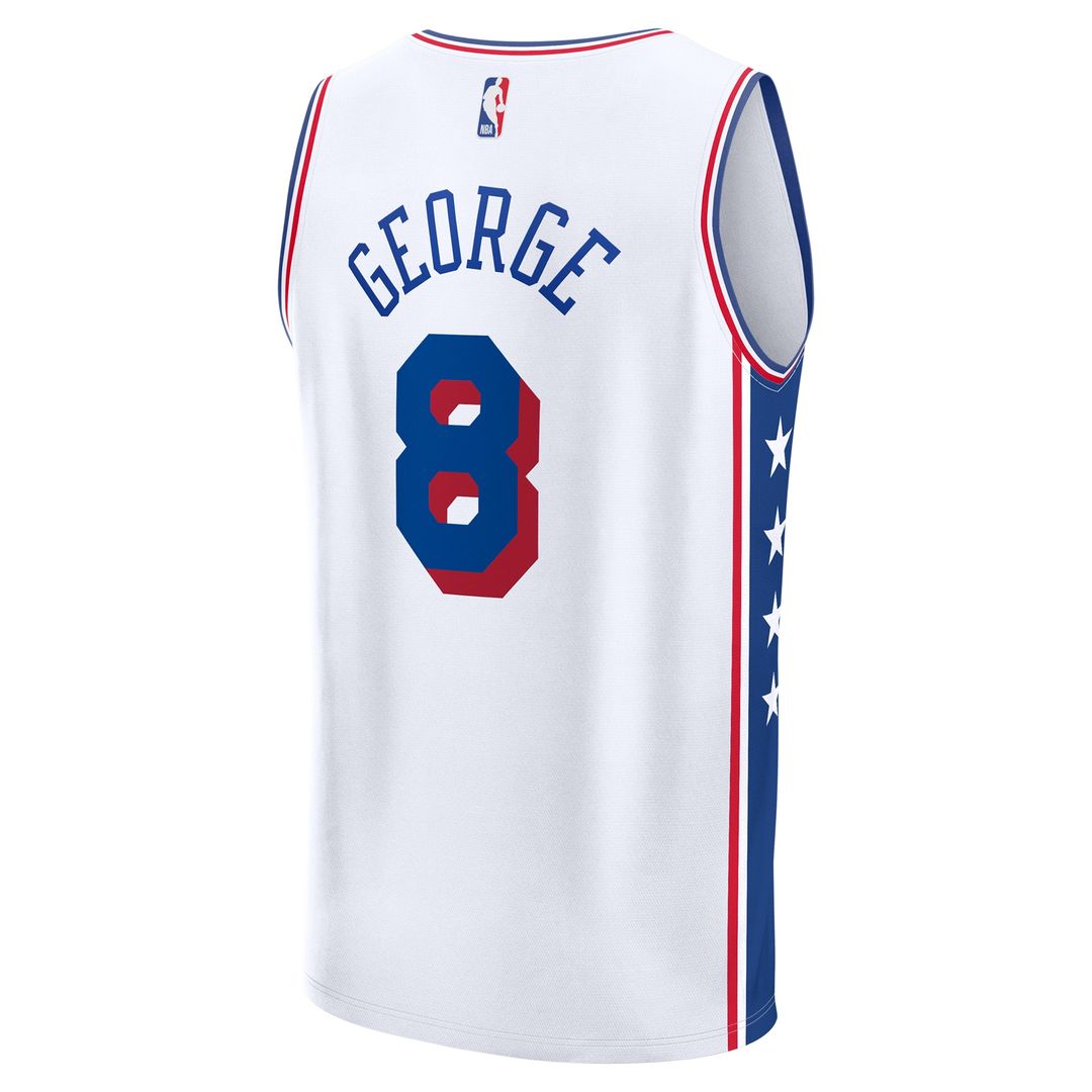 Paul George Philadelphia 76ers Fanatics Fast Break Replica Player Jersey - Association Edition - White Official NBA Team Apparel Basketball Fan Gear