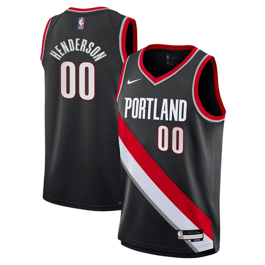 Scoot Henderson Portland Trail Blazers Nike Youth Swingman Jersey - Icon Edition - Black Official NBA Team Apparel Basketball Fan Gear