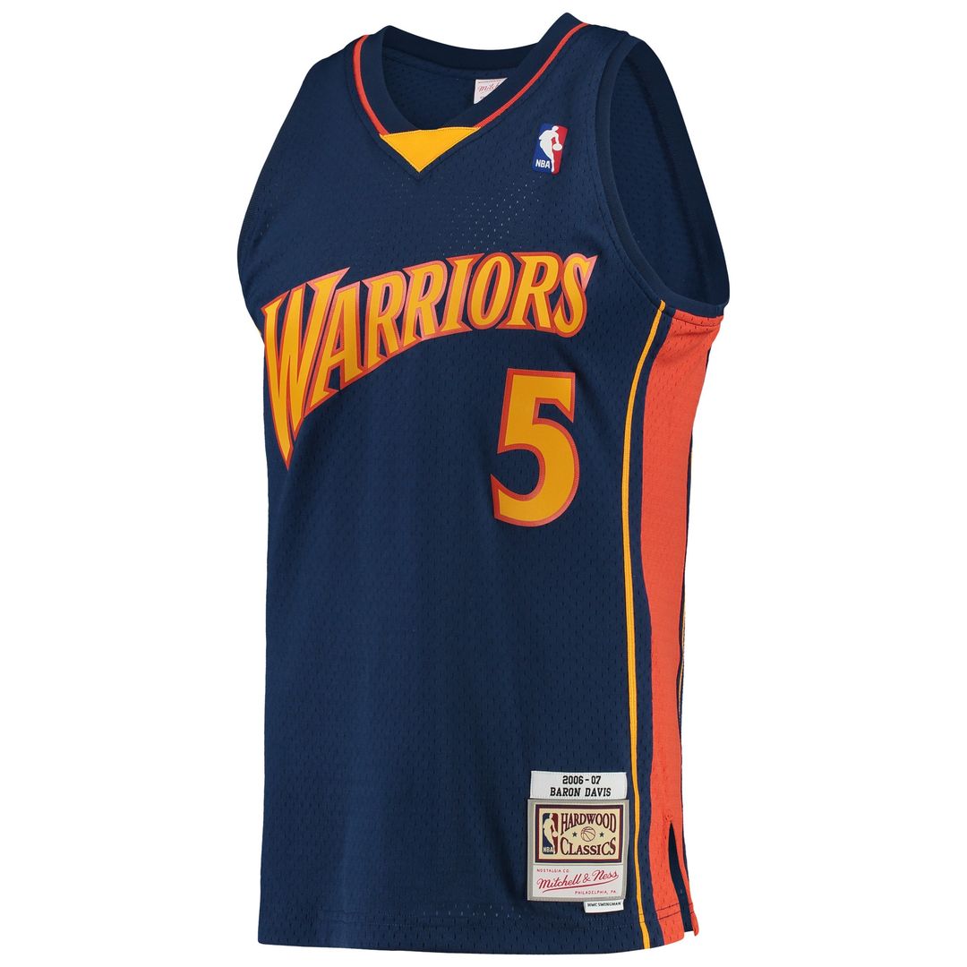 Baron Davis Golden State Warriors Mitchell & Ness 2006/07 Hardwood Classics Swingman Jersey - Navy Official NBA Team Apparel Basketball Fan Gear