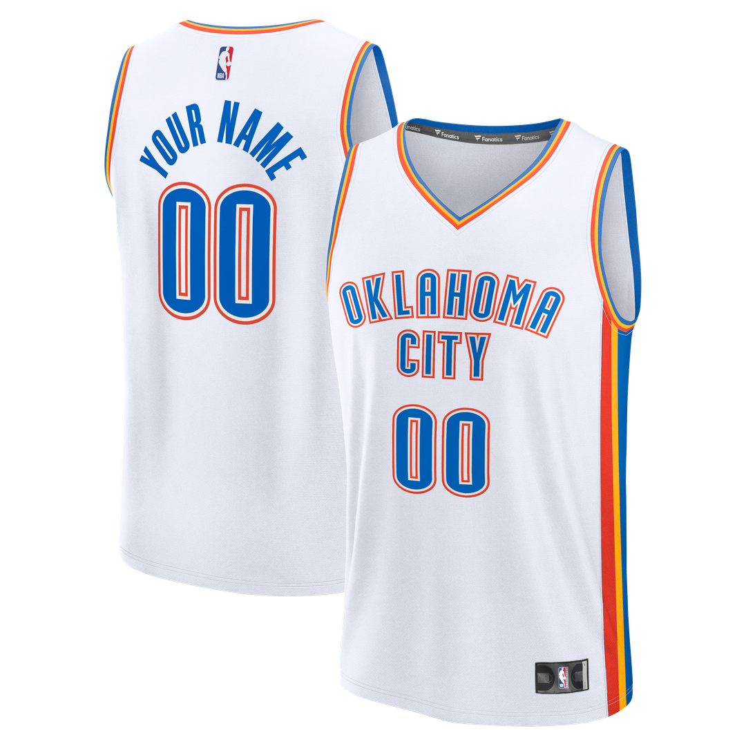 Oklahoma City Thunder Fanatics Youth Fast Break Custom Replica Jersey - Blue - Icon Edition Official NBA Team Apparel Basketball Fan Gear
