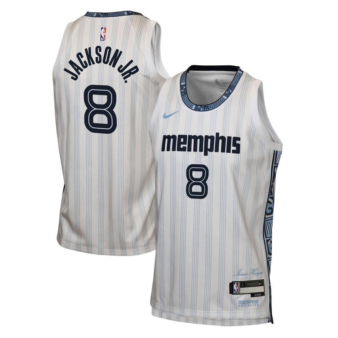 Jaren Jackson Jr. Memphis Grizzlies Nike Youth 2025/26 City Edition Swingman Jersey - White Official NBA Team Apparel Basketball Fan Gear