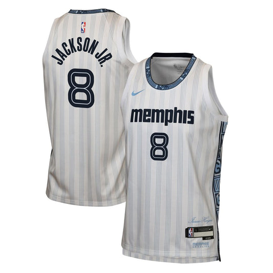 Jaren Jackson Jr. Memphis Grizzlies Nike Youth 2025/26 City Edition Swingman Jersey - White Official NBA Team Apparel Basketball Fan Gear